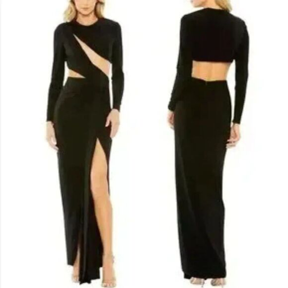 Mac Duggal Dresses & Skirts - NEW Ieena Mac Duggal Black 27426 High Slit Cutout Gown Maxi Dress Size 6